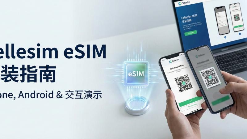 Cellesim eSIM 安装指南：iPhone、Android 及交互演示