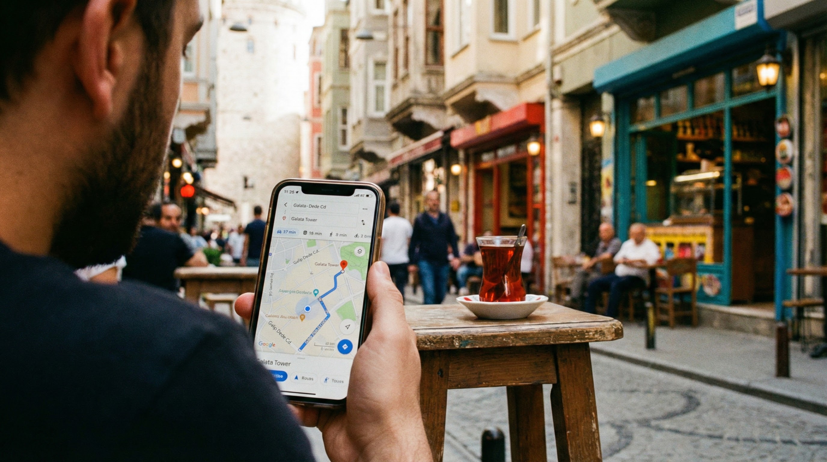 Navegar com GPS em Istambul, dados m&oacute;veis Turquia no telem&oacute;vel.
