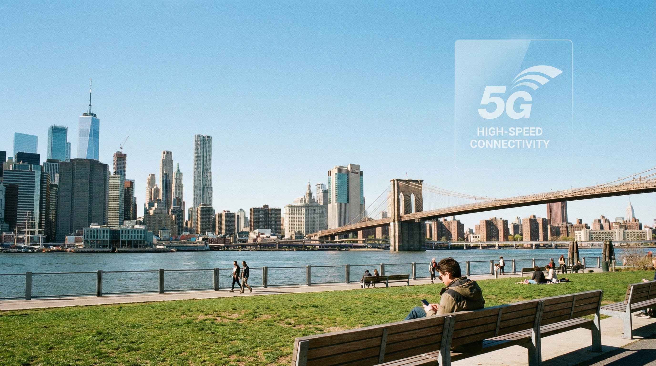 Navega&ccedil;&atilde;o GPS em Nova Iorque, rede 5G r&aacute;pida nos Estados Unidos.