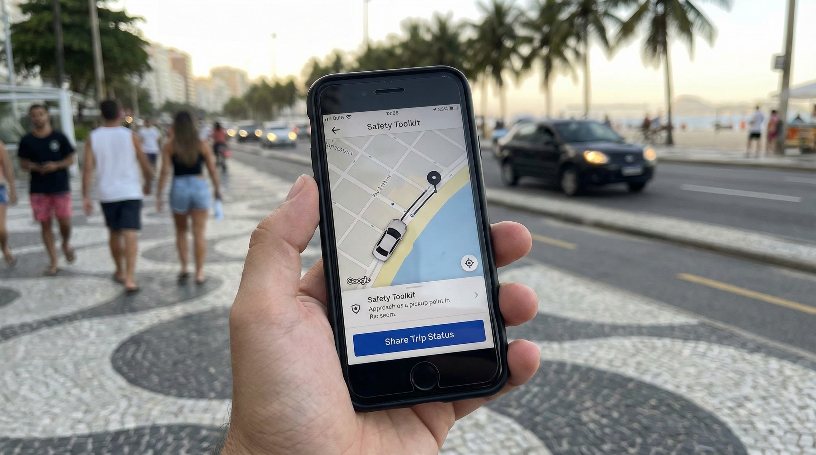 Usar Uber no Brasil, seguran&ccedil;a para turistas no Rio de Janeiro.