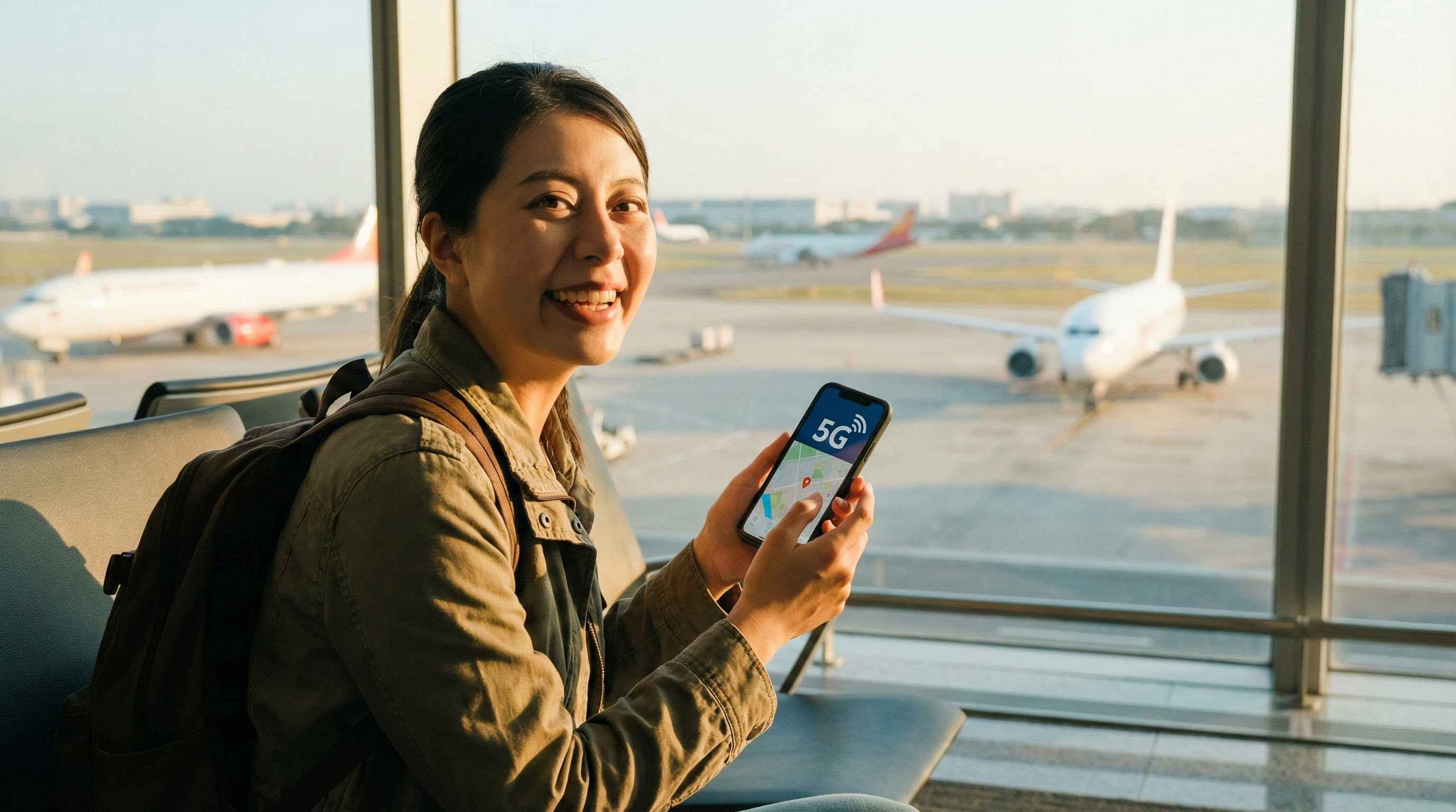 游客落地后开启数据漫游，在国外成功连接高速互联网。