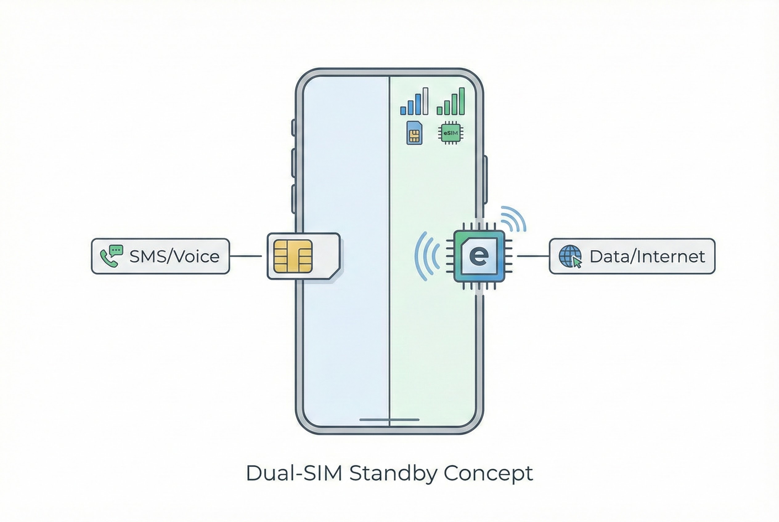 实体卡与eSIM分工