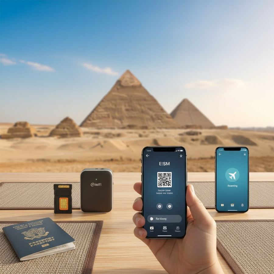 Head-to-Head Comparison Table: Roaming vs. Local SIM vs. Pocket WiFi vs. Cellesim eSIM for Egypt - Cellesim eSIM