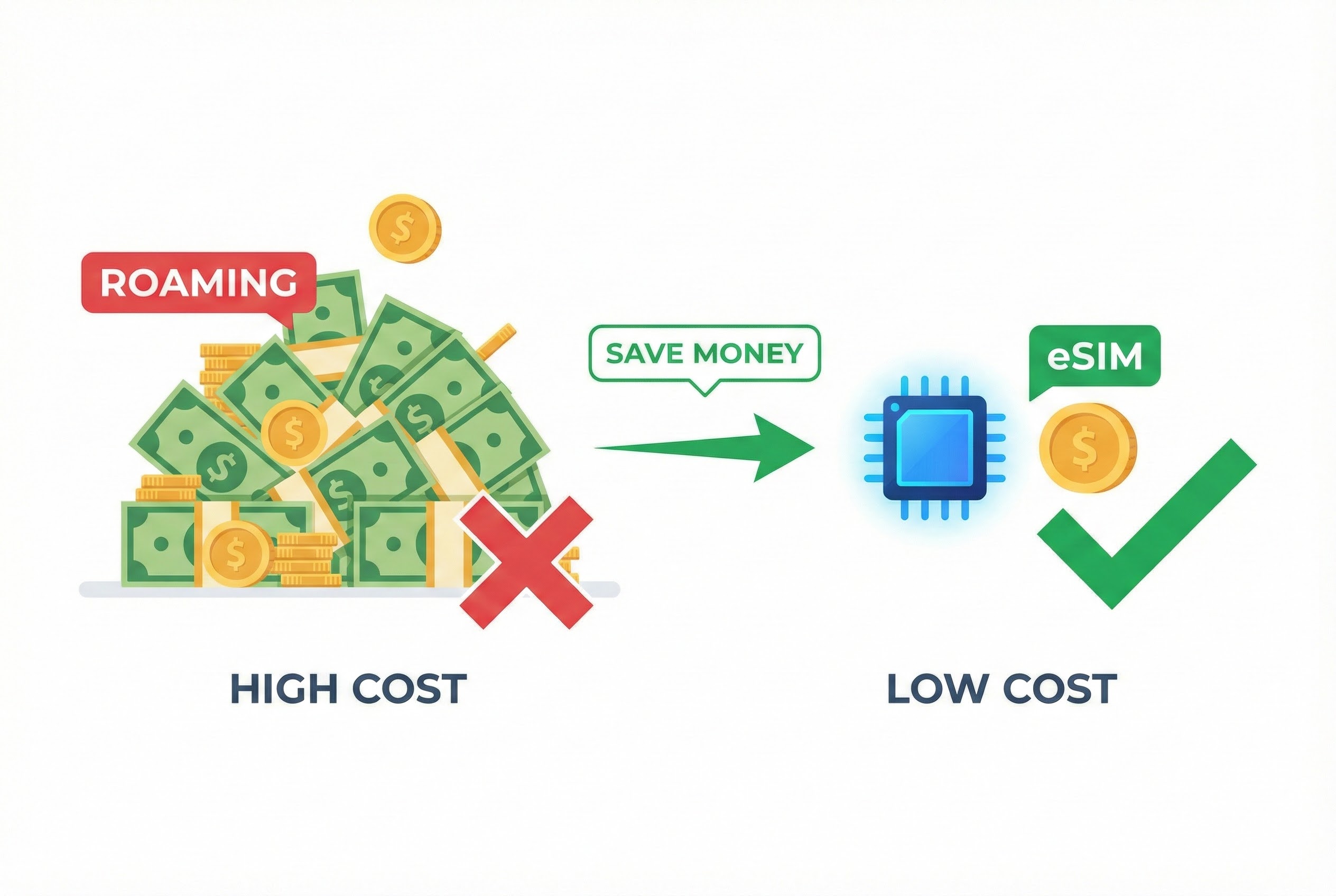 &Sigma;ύ&gamma;&kappa;&rho;&iota;&sigma;&eta; &kappa;ό&sigma;&tau;&omicron;&upsilon;&sigmaf; Roaming vs eSIM