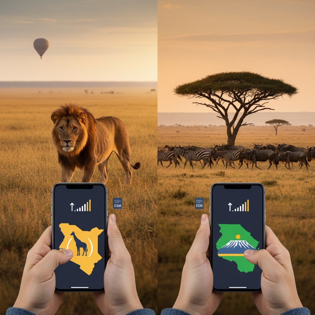 Kenia vs. Tansania f&uuml;r Safari: Was Sie &uuml;ber Ihr Reiseziel und die Konnektivit&auml;t wissen sollten - Cellesim eSIM