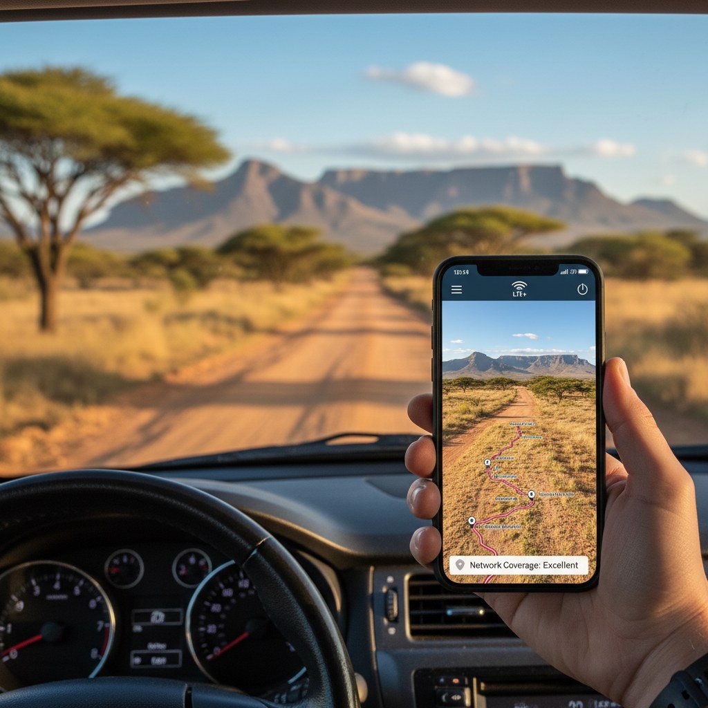 Netzabdeckung und Geschwindigkeit auf S&uuml;dafrikas Stra&szlig;en 2026 - Cellesim eSIM