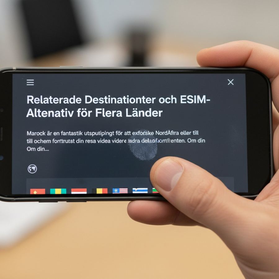 Relaterade Destinationer och eSIM-Alternativ f&ouml;r Flera L&auml;nder - Cellesim eSIM