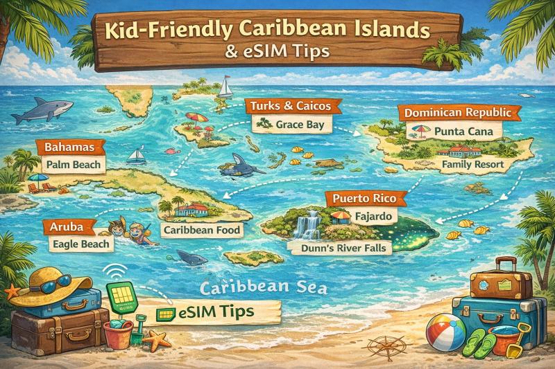 Family Travel in the Caribbean: Kid‑Friendly Islands and Smart eSIM Safety Tips